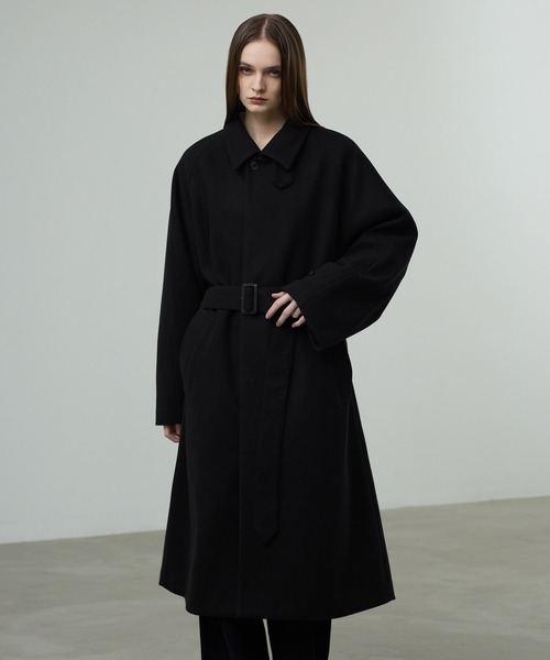 CALLNE ステンカラーコート コート 「CALLNE」Knit Melton Staincollar