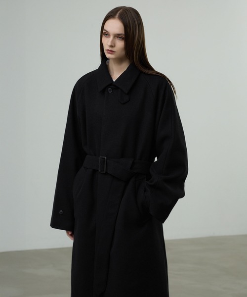 CALLNE ステンカラーコート コート 「CALLNE」Knit Melton Staincollar