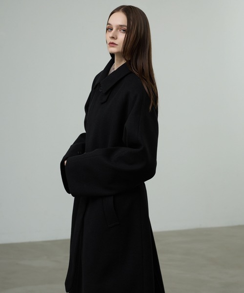 CALLNE ステンカラーコート コート 「CALLNE」Knit Melton Staincollar