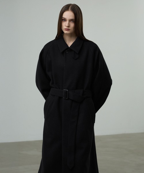 CALLNE ステンカラーコート コート 「CALLNE」Knit Melton Staincollar