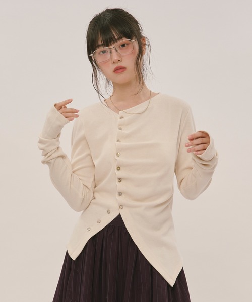 loin nuit tシャツ asymmetry tuck tops / アシンメトリータック