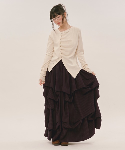 loin nuit tシャツ asymmetry tuck tops / アシンメトリータック