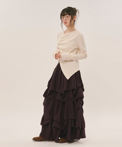 loin nuit tシャツ asymmetry tuck tops / アシンメトリータック