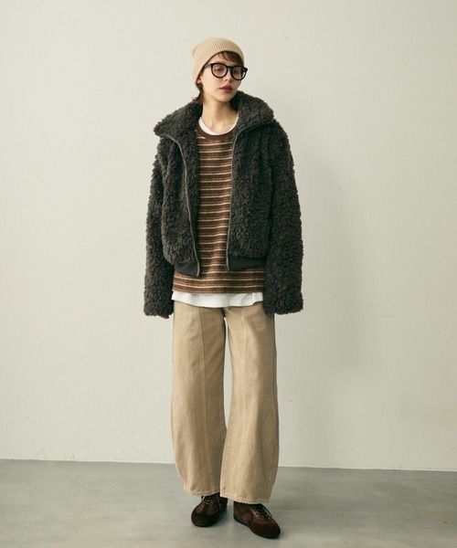 full/fill. ブルゾン アウター boa zip jacket / ボアジップジャケット