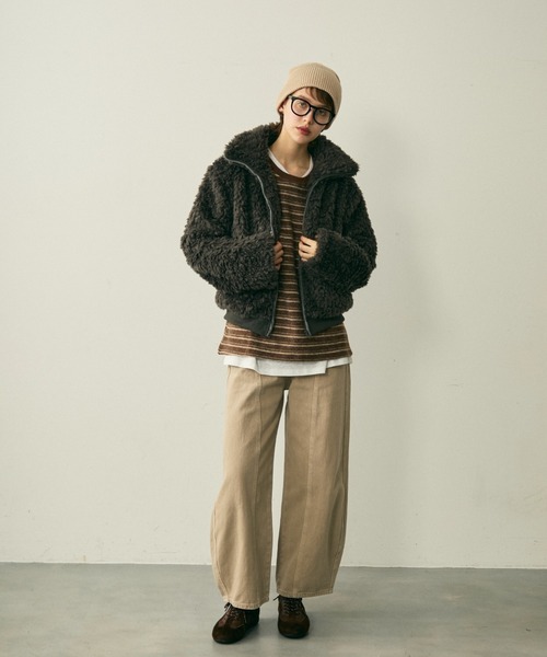 full/fill. ブルゾン アウター boa zip jacket / ボアジップジャケット