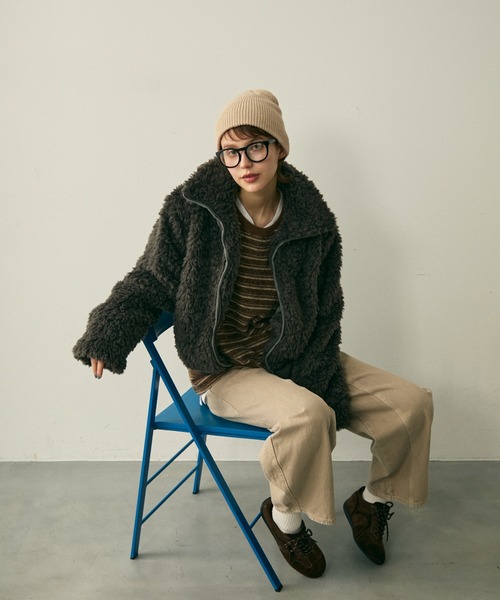 full/fill. ブルゾン アウター boa zip jacket / ボアジップジャケット