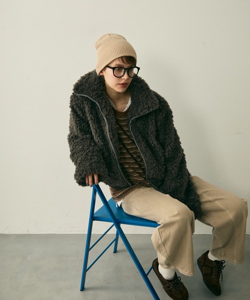 full/fill. ブルゾン アウター boa zip jacket / ボアジップジャケット