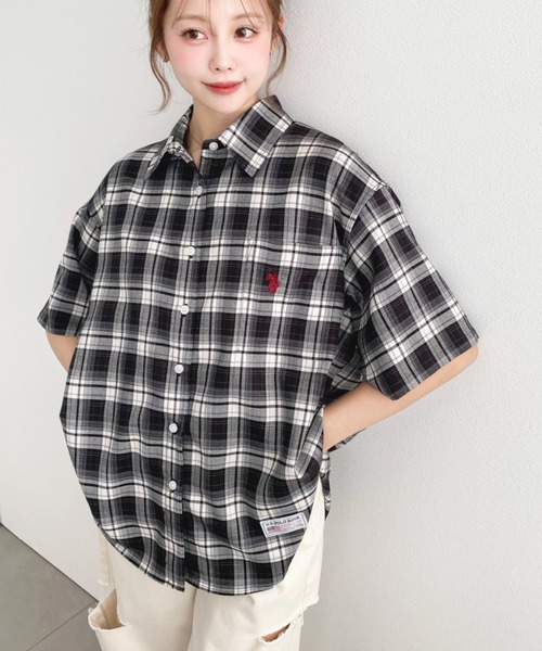 U.S. POLO ASSN.（ユーエスポロアッスン） ブラウス シャツ 半袖 