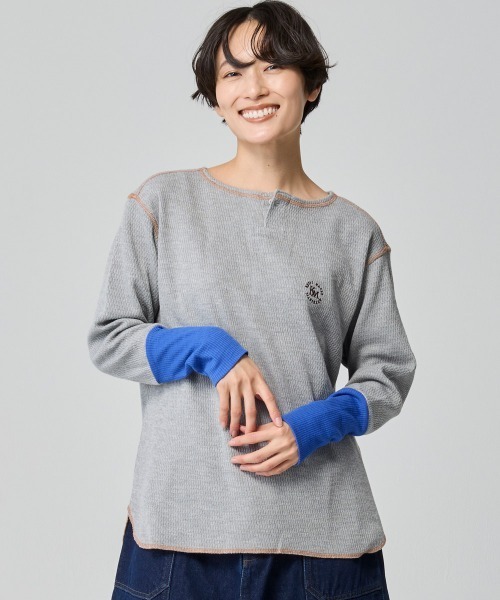 KRIFF MAYER Lady's Collection tシャツ ハニカムワッフル 袖配色ロンT