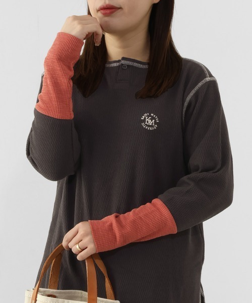 KRIFF MAYER Lady's Collection tシャツ ハニカムワッフル 袖配色ロンT