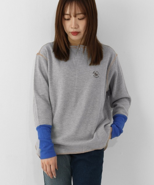 KRIFF MAYER Lady's Collection tシャツ ハニカムワッフル 袖配色ロンT
