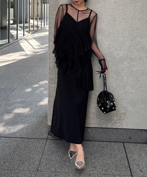 Ameri（アメリ） ドレス TULLE FRILL TOP SET DRESS : ZOZOTOWN Yahoo