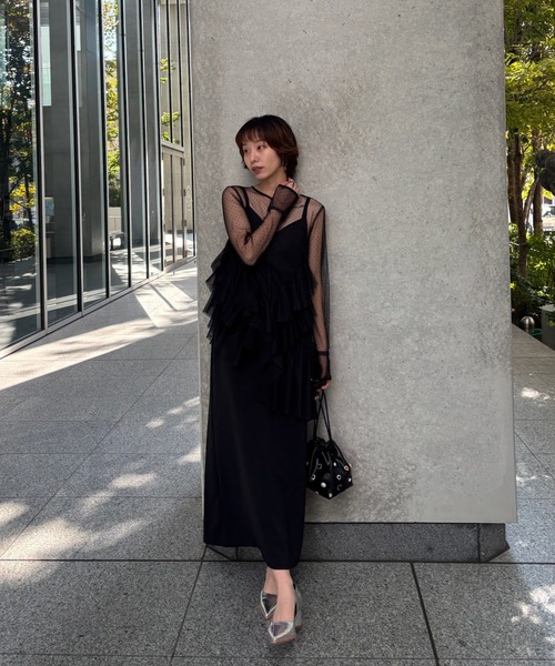 Ameri（アメリ） ドレス TULLE FRILL TOP SET DRESS : ZOZOTOWN Yahoo