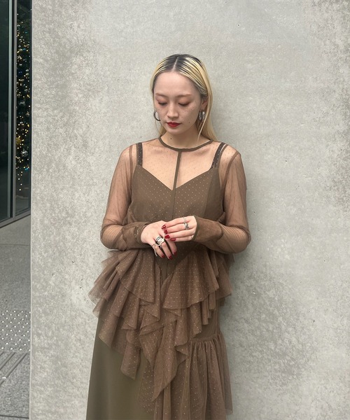 Ameri（アメリ） ドレス TULLE FRILL TOP SET DRESS : ZOZOTOWN Yahoo