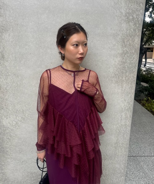 Ameri（アメリ） ドレス TULLE FRILL TOP SET DRESS : ZOZOTOWN Yahoo