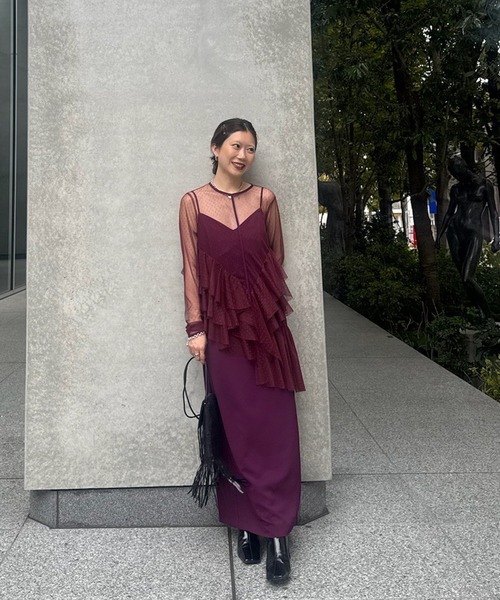 Ameri（アメリ） ドレス TULLE FRILL TOP SET DRESS : ZOZOTOWN Yahoo