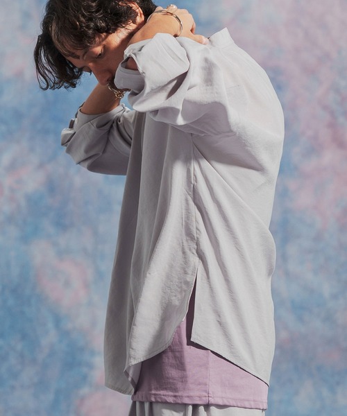 「Jih Nunc」 長袖シャツ L ライトグレー メンズ_画像8