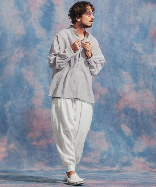 「Jih Nunc」 長袖シャツ L ライトグレー メンズ_画像9