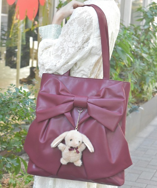axes femme（アクシーズ ファム） トートバッグ タテ型ビッグリボン合