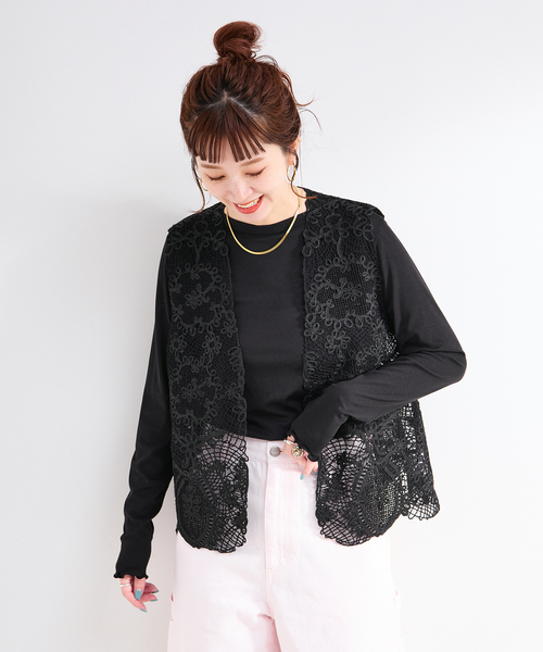 B.C STOCK（ベーセーストック） ベスト ジレ コード刺繍ベスト