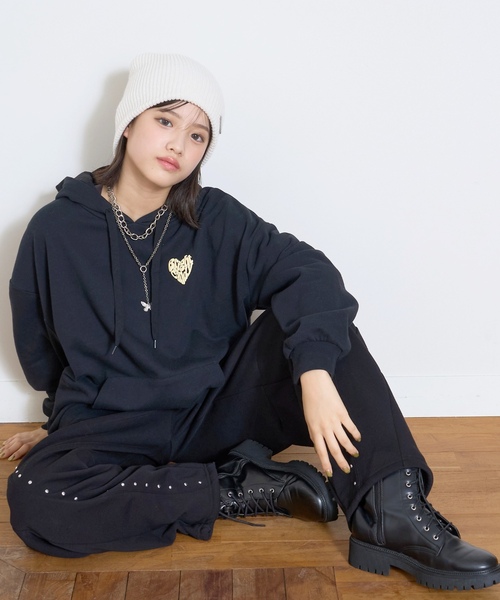 LOVETOXIC パーカー 「秒かわトップス」「LTXC」ハート発泡パーカ