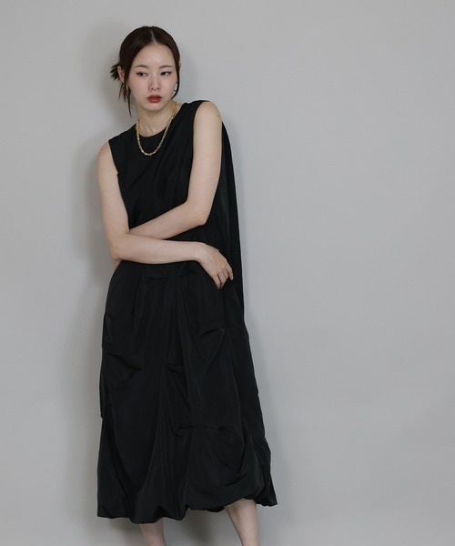 「J by blue」 ノースリーブワンピース MEDIUM ブラック レディース_画像2