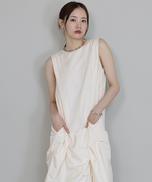 「J by blue」 ノースリーブワンピース MEDIUM ブラック レディース_画像9