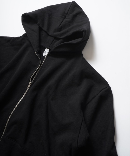 「LOS ANGELES APPAREL」 ジップアップパーカー SMALL ブラック メンズ_画像3