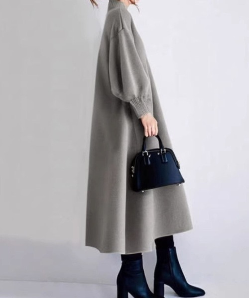 SPIGA（スピーガ） ワンピース ハイネックボリュームスリーブ