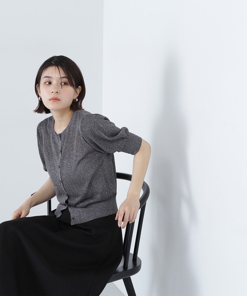 「NATURAL BEAUTY BASIC」 半袖ニット FREE ベージュ レディース_画像3