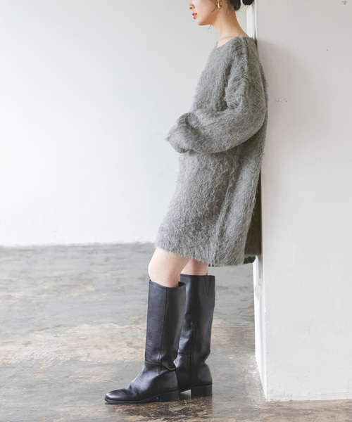 「NOBLE」 ニットワンピース - ベージュ レディースの画像