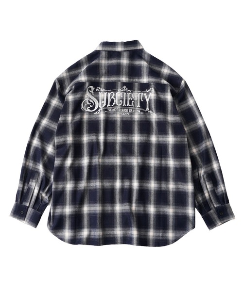 「Subciety」 長袖シャツ X-LARGE ネイビー メンズ_画像4