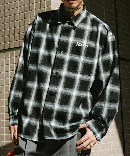 「Subciety」 長袖シャツ X-LARGE ネイビー メンズ_画像8