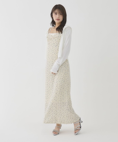 花柄キャミワンピース コットン archives（アルシーヴ） ワンピース 「美シルエット」レーストリム花柄