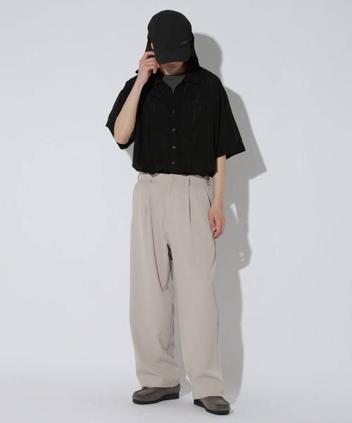 LAKOLE（ラコレ） シャツ 半袖 「セットアップ可」メッシュストライプ