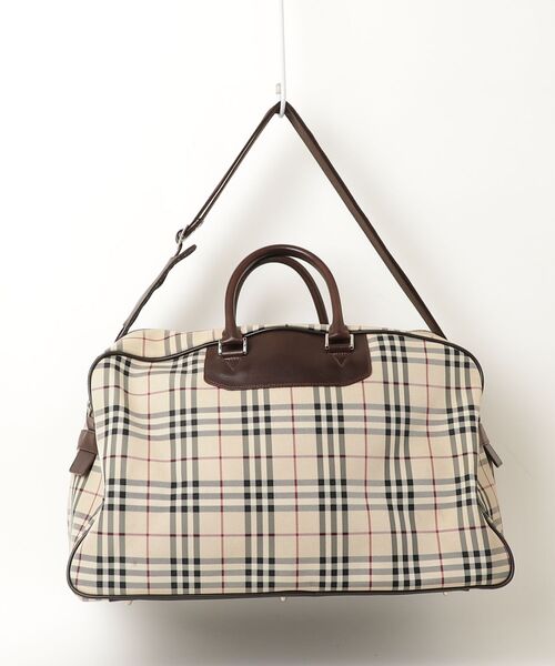 「BURBERRY」 チェック柄2WAYバッグ - ベージュ レディースの画像