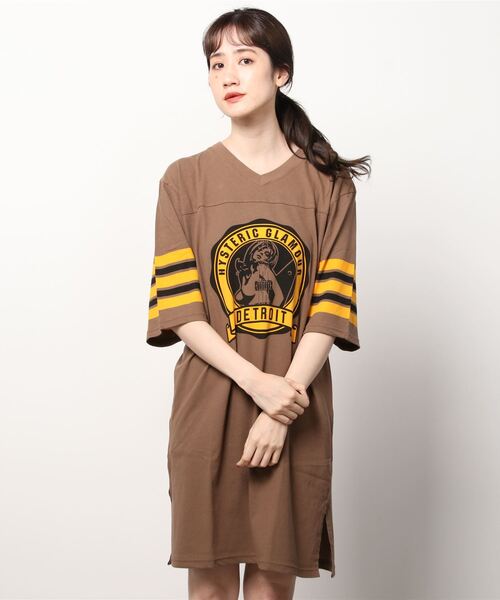 「HYSTERIC GLAMOUR」 Tシャツワンピース FREE ブラウン レディース