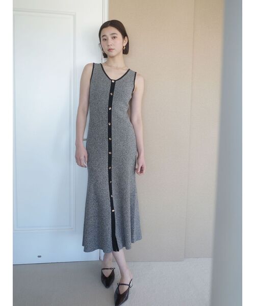LAGUNAMOON（ラグナムーン） ワンピース フロントボタンランジニット