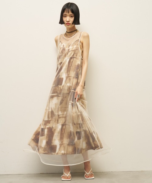 AIC. ワンピース チュールレイヤードロングワンピース : ZOZOTOWN