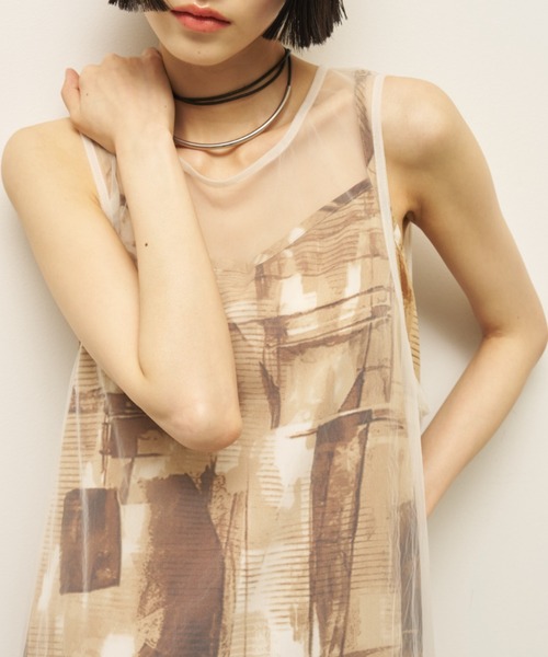 AIC. ワンピース チュールレイヤードロングワンピース : ZOZOTOWN