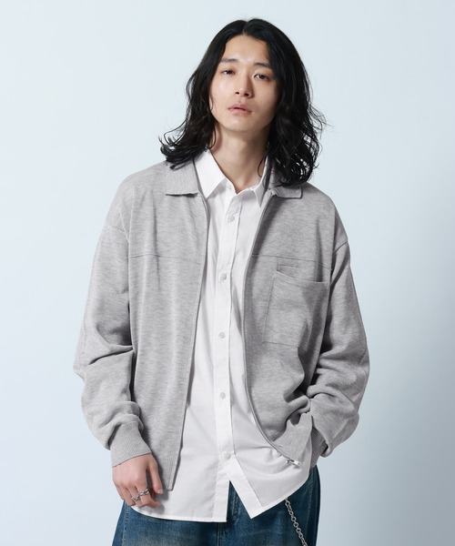 RAGEBLUE（レイジブルー） シャツ High-Spec Zip knit Shirt/透かし