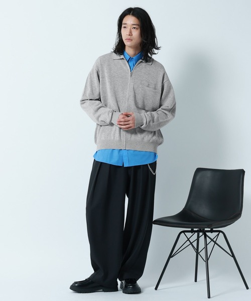RAGEBLUE（レイジブルー） シャツ High-Spec Zip knit Shirt/透かし