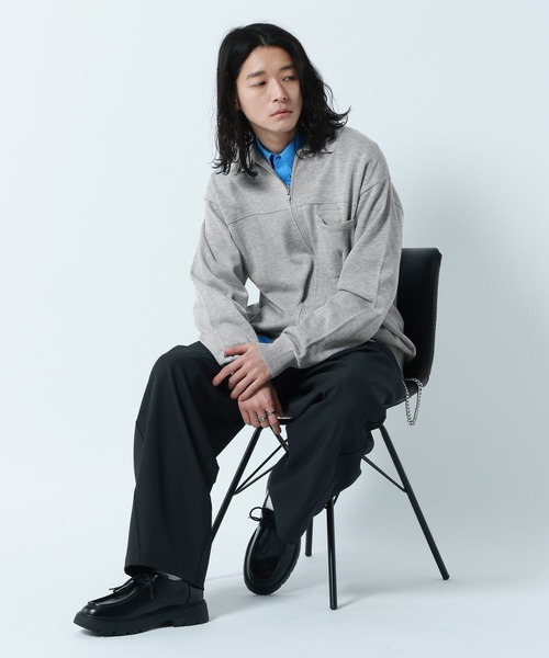 RAGEBLUE（レイジブルー） シャツ High-Spec Zip knit Shirt/透かし
