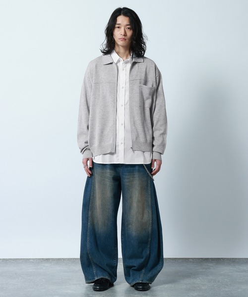 RAGEBLUE（レイジブルー） シャツ High-Spec Zip knit Shirt/透かし