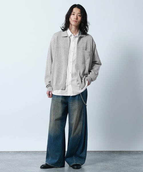 RAGEBLUE（レイジブルー） シャツ High-Spec Zip knit Shirt/透かし