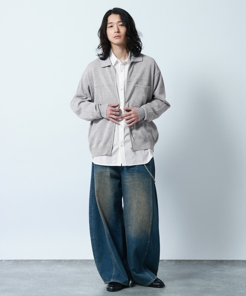 RAGEBLUE（レイジブルー） シャツ High-Spec Zip knit Shirt/透かし