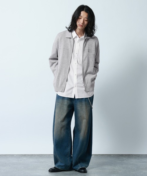 RAGEBLUE（レイジブルー） シャツ High-Spec Zip knit Shirt/透かし