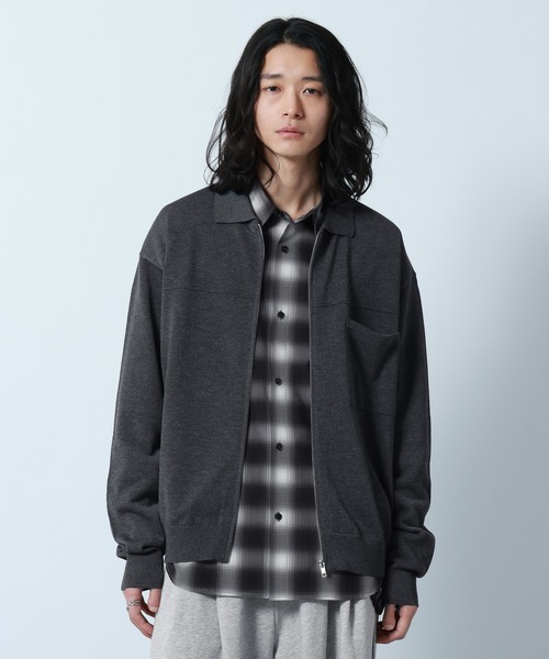RAGEBLUE（レイジブルー） シャツ High-Spec Zip knit Shirt/透かし