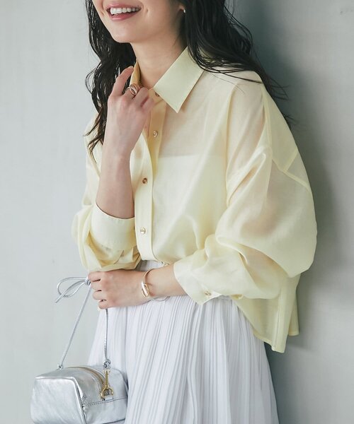 【koko】ラブティックボンボン　シアークロップドシャツ La boutique BonBon - 【koko様専用】ラブティックボンボン シアー