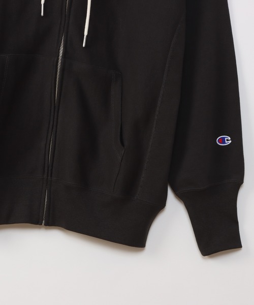 「Champion」 ジップアップパーカー MEDIUM グレー レディース_画像2